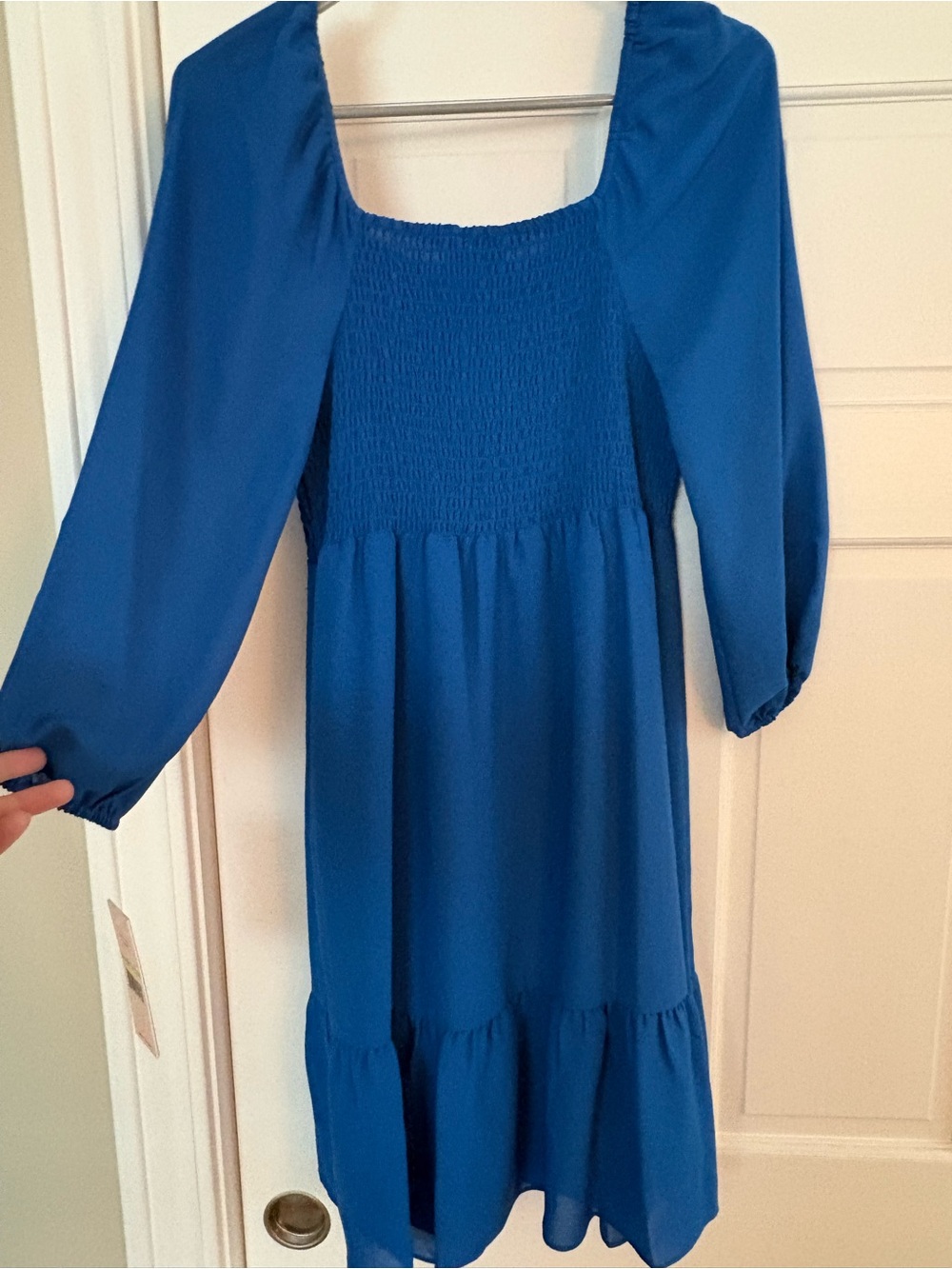 Nanette Lepore Royal Blue Smocked Bodice Casual Dress - Picture 2 of 5